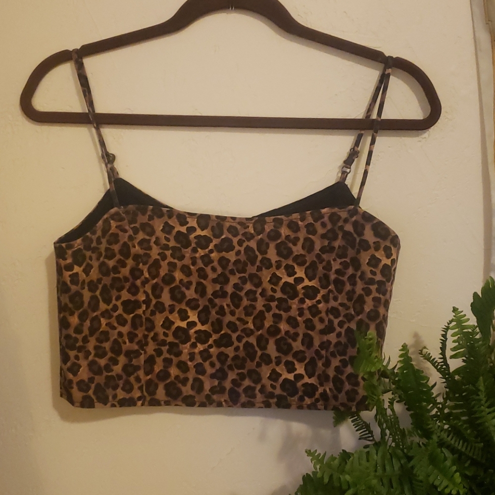 Afends cheetah print crop top